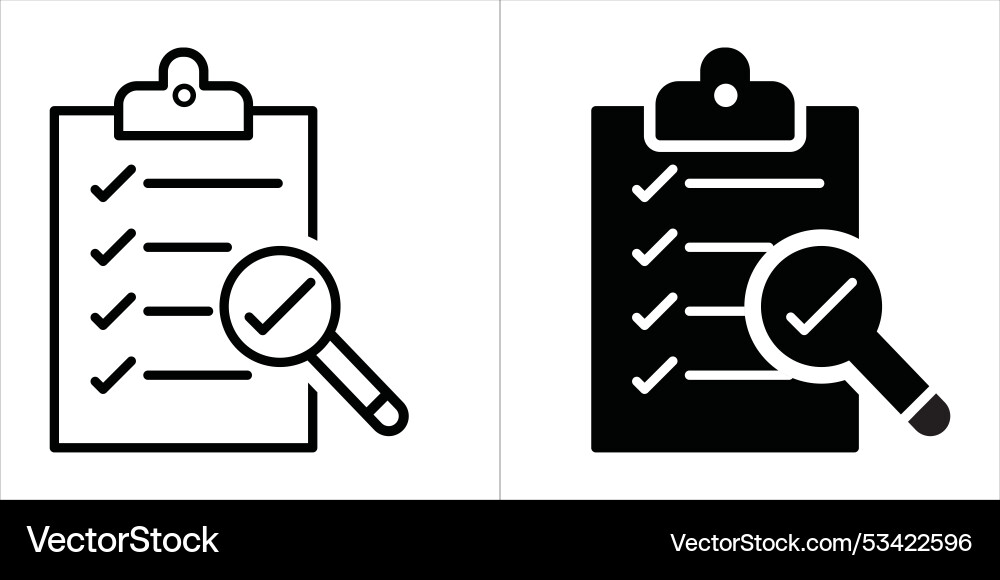 Quality control editable stroke and solid web icon Vector Image