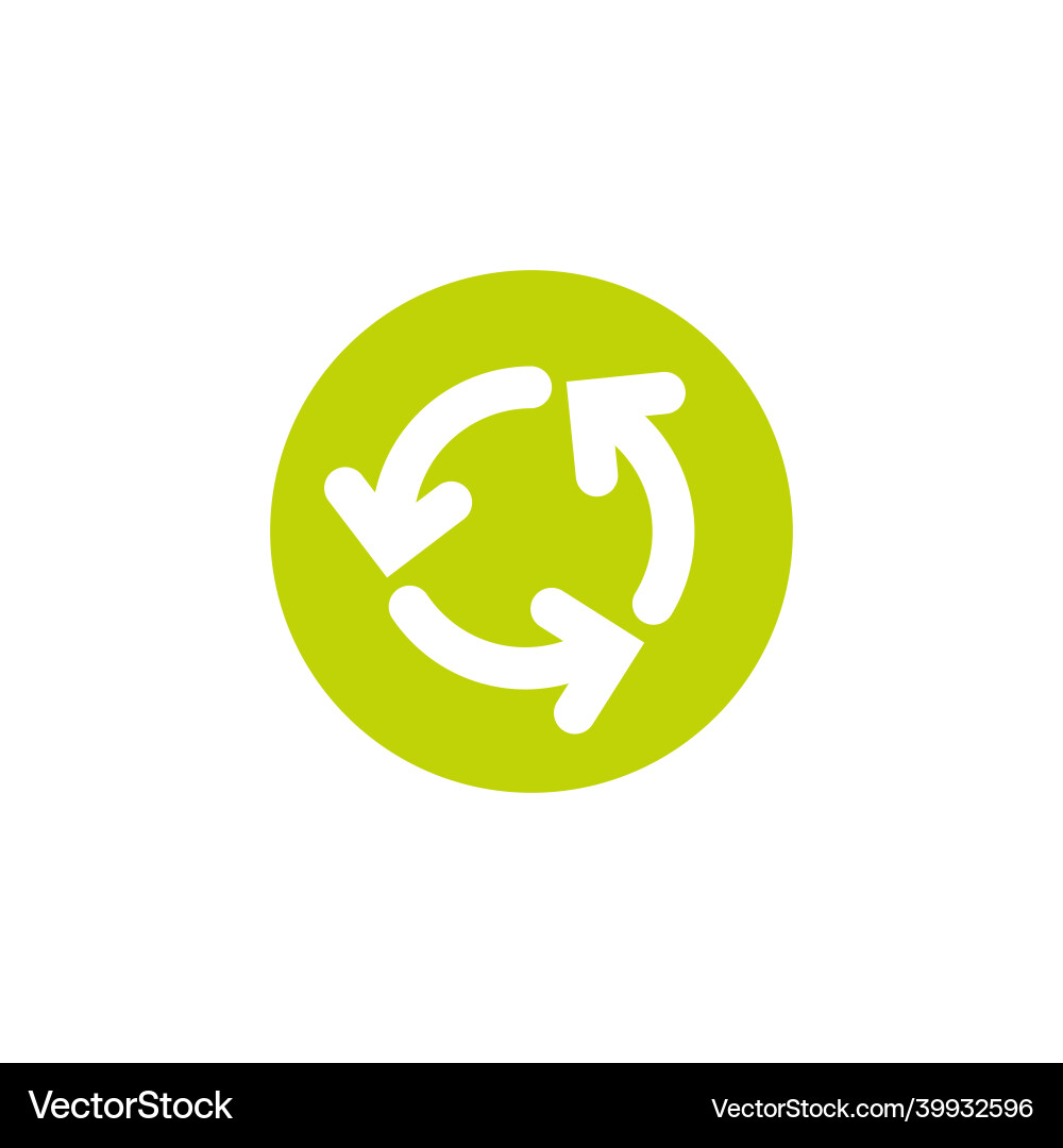 Refresh or reload icon three green round rotation Refresh or reload icon three green round rotation vector image