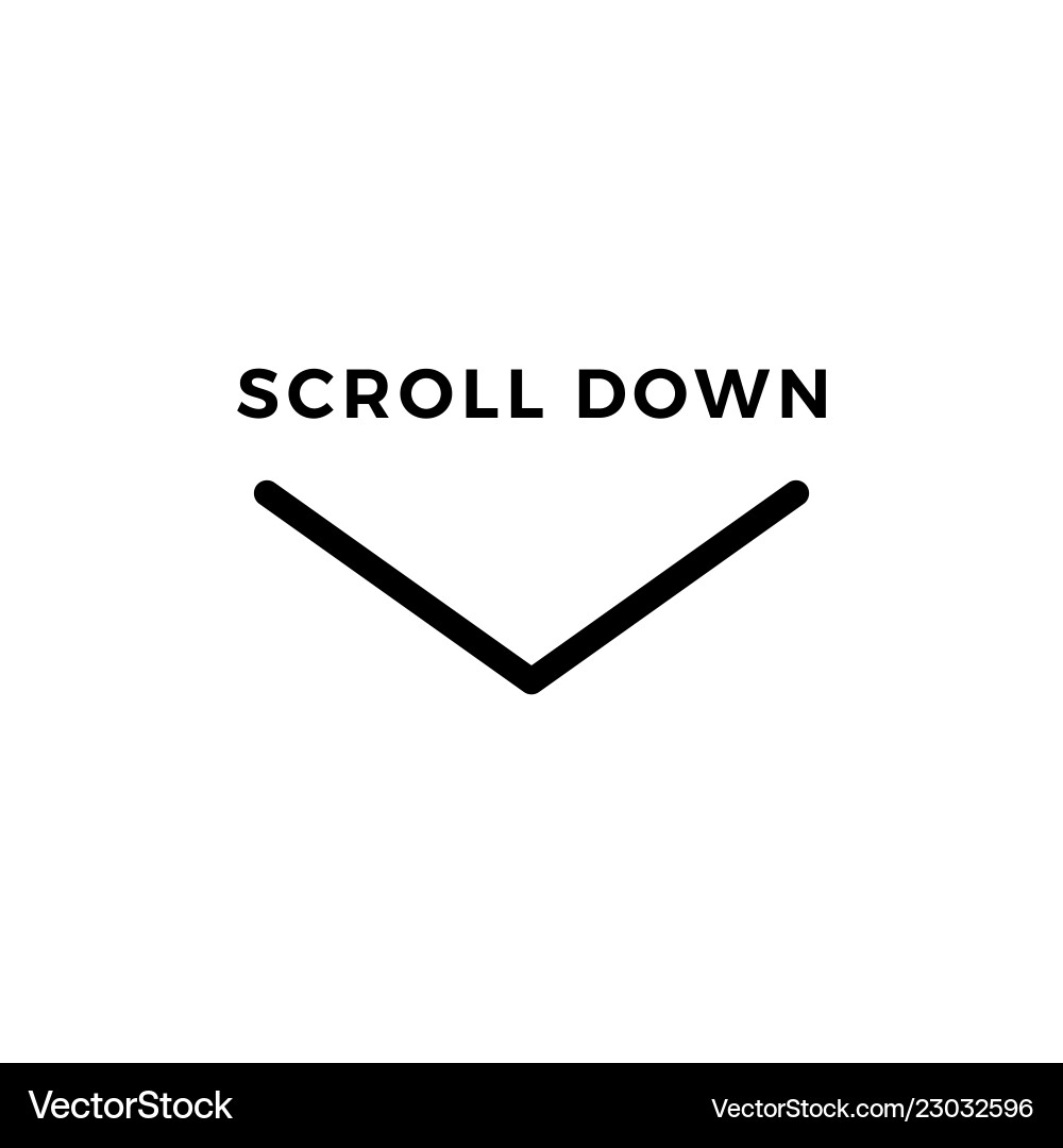 Scroll down icon scrolling symbol for web design Scroll down icon scrolling symbol for web design vector image