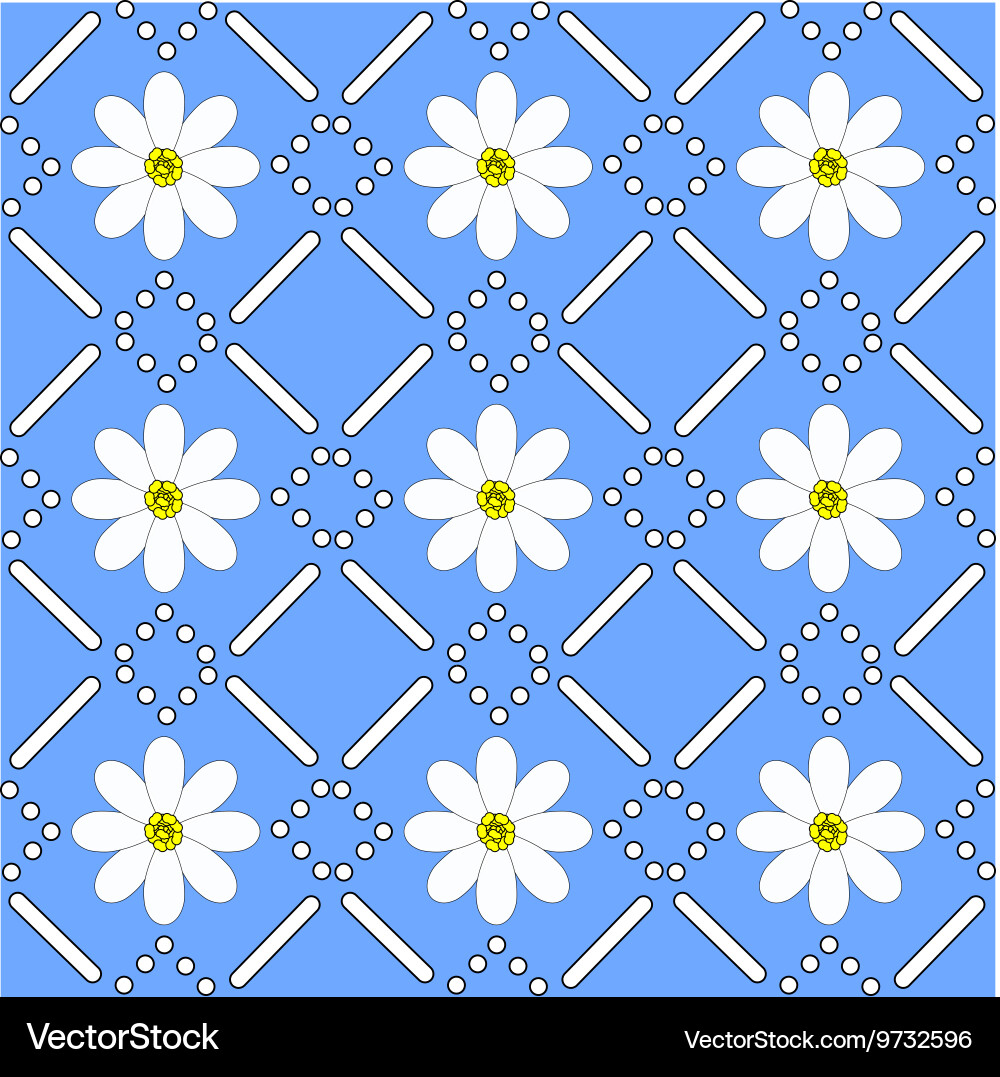Seamless pattern with chamomiles Vector Image