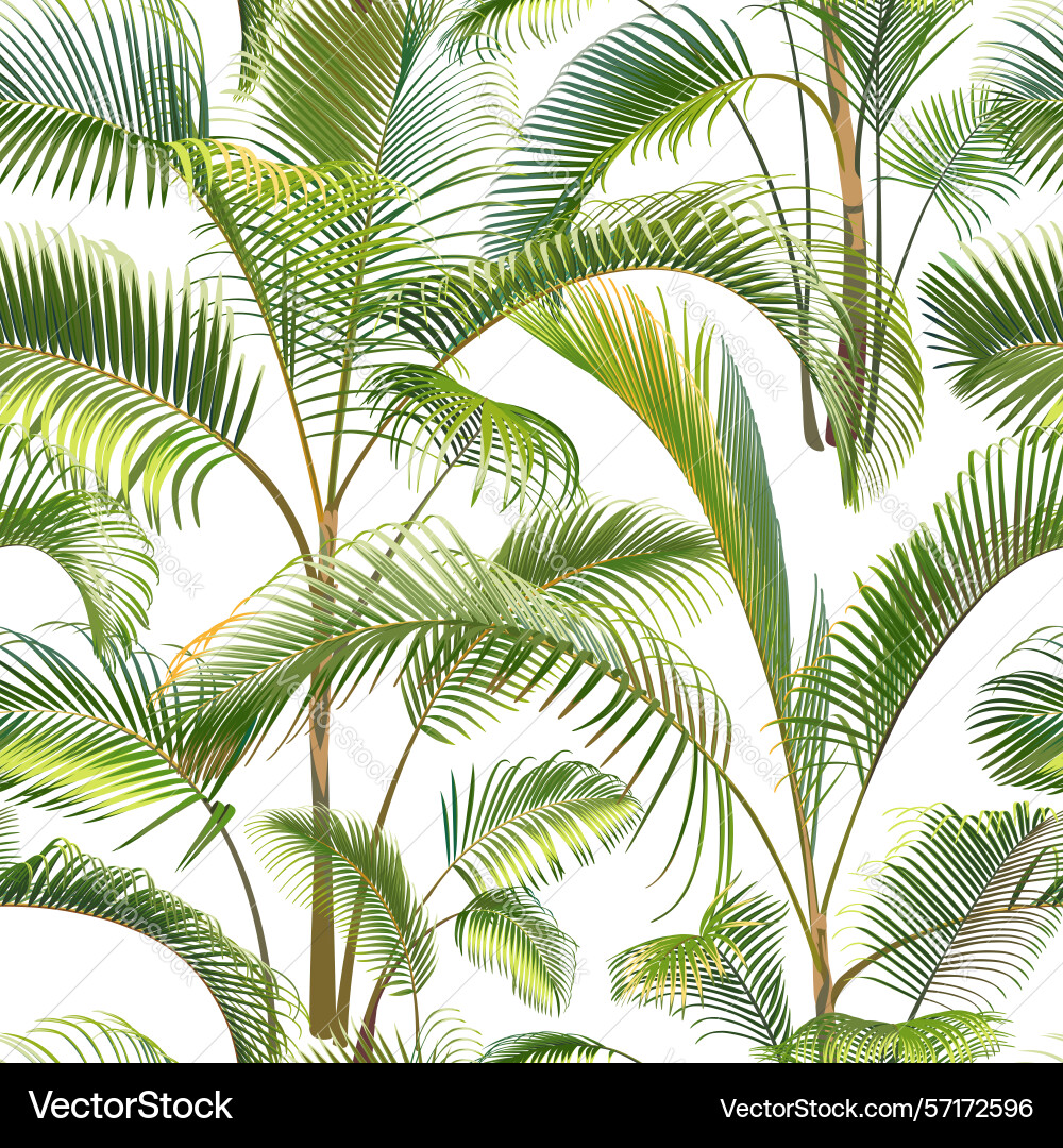 Seamless pattern with green palm tree branches Seamless pattern with green palm tree branches vector image