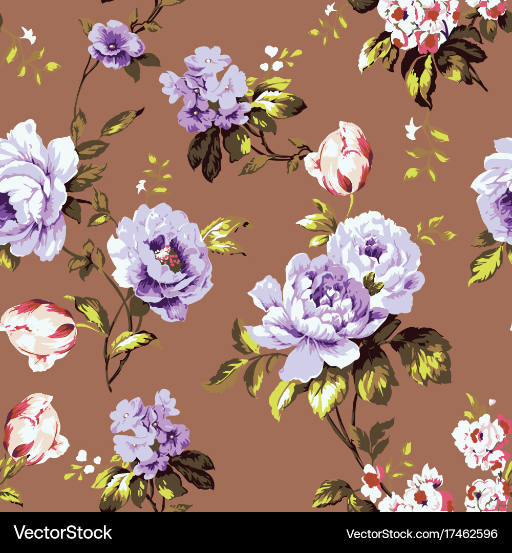 Shabby chic vintage roses seamless pattern Shabby chic vintage roses seamless pattern vector image