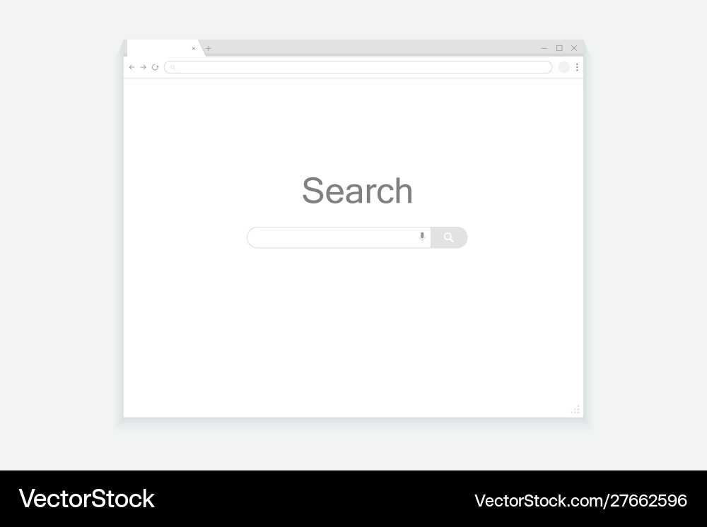 Simple browser window on blue background Vector Image