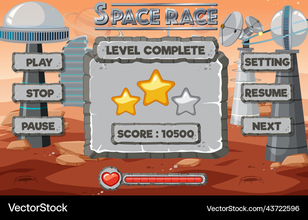 Space game background template and elements Space game background template and elements vector image