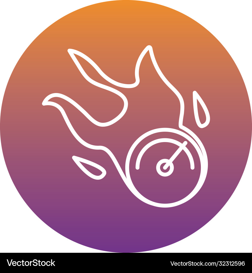 Speed gauge with flame block style icon Vector Image