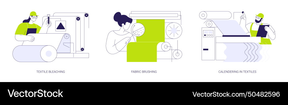 Textile finishing processes abstract concept Vector Image