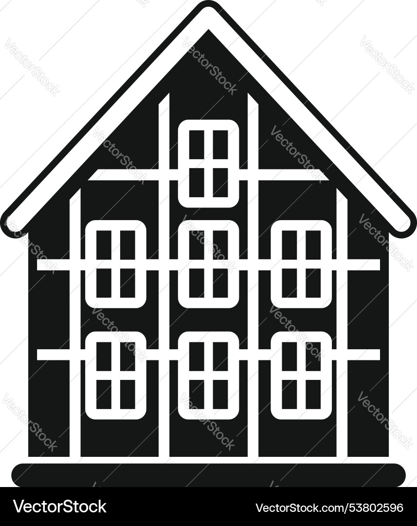Traditionelles Halbholzhaus Ikone einfach Stil Traditionelles Halbholzhaus Ikone einfach Stil vektorbild