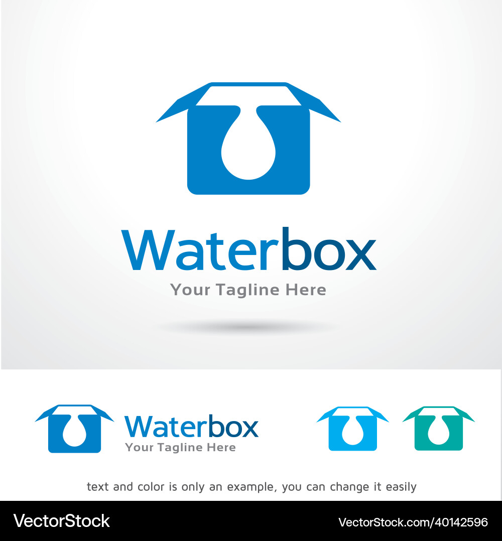 Water box logo template Royalty Free Vector Image
