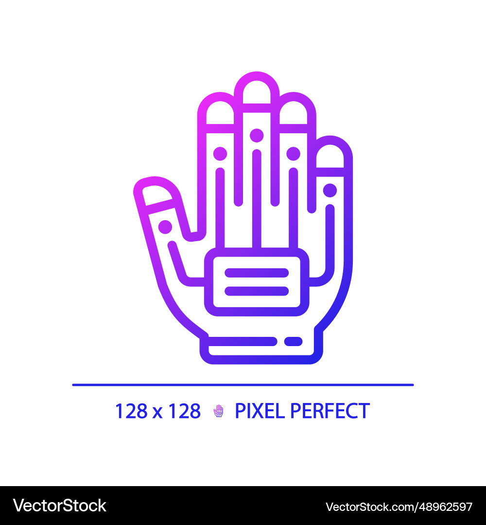2d thin linear gradient haptic glove icon 2d thin linear gradient haptic glove icon vector image