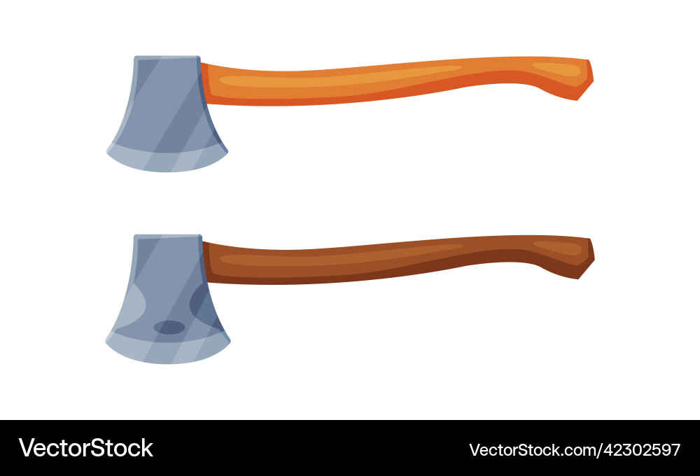 Axe tools for wood processing and carpentry set Axe tools for wood processing and carpentry set vector image