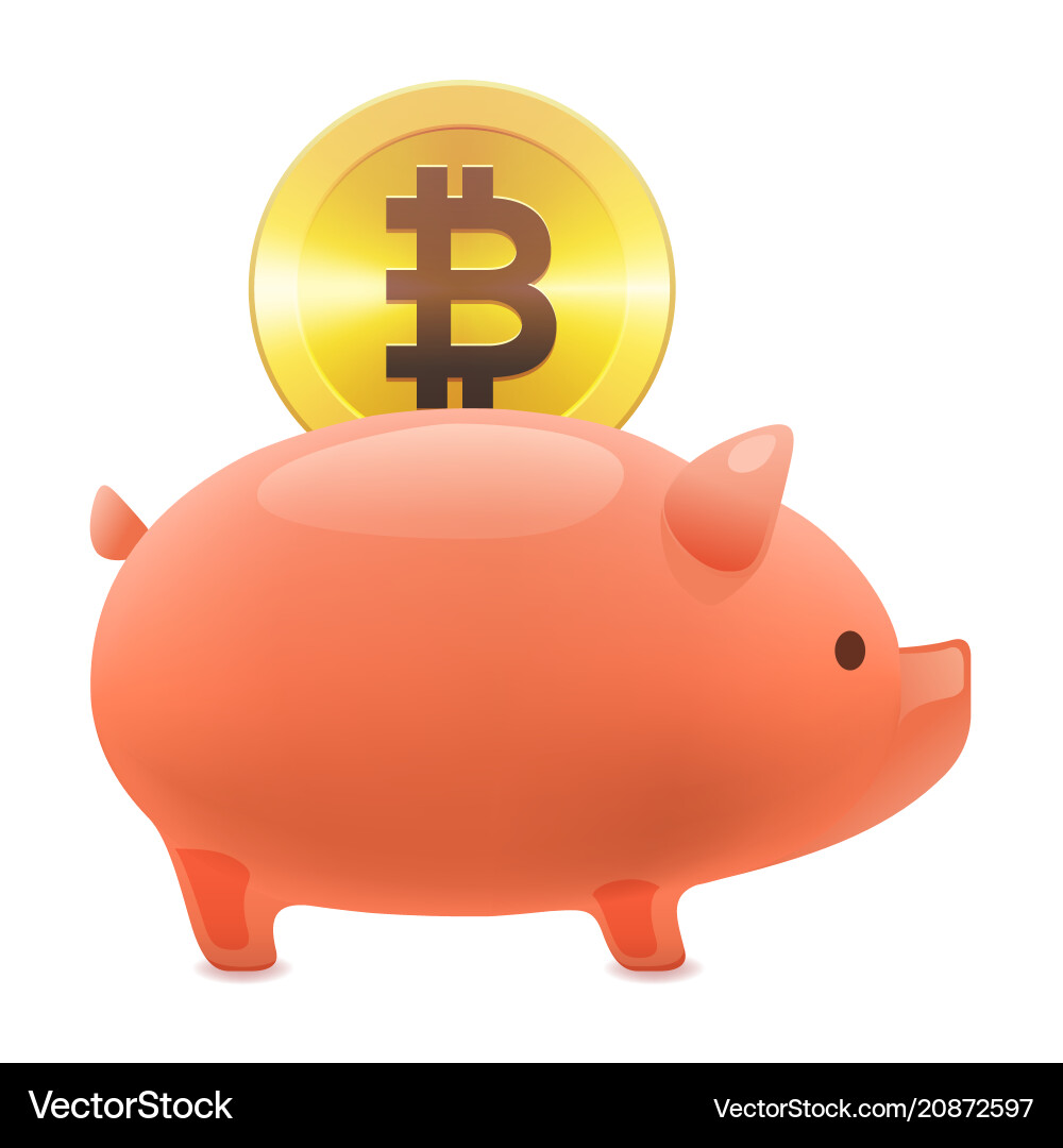 Bitcoin Piggy Bank Icon – Royalty-Free Vector | VectorStock