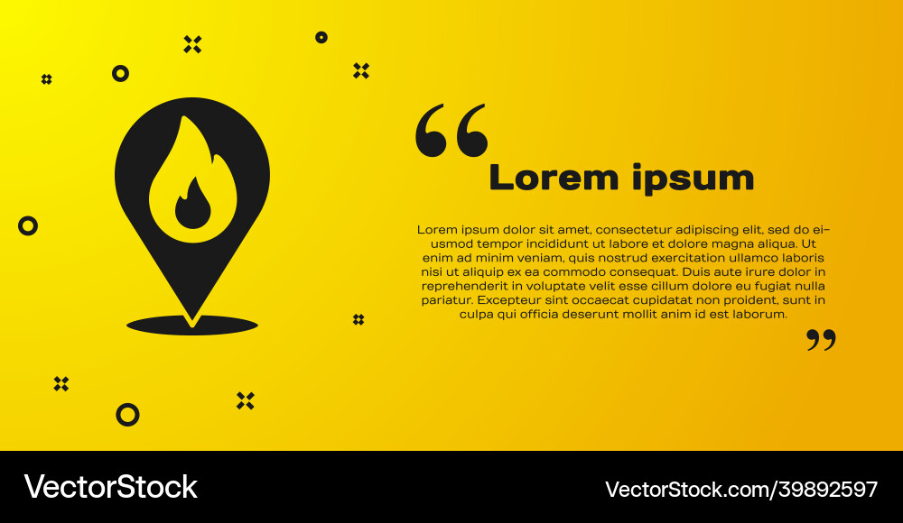 Black map pointer with fire flame icon isolated Black map pointer with fire flame icon isolated vector image