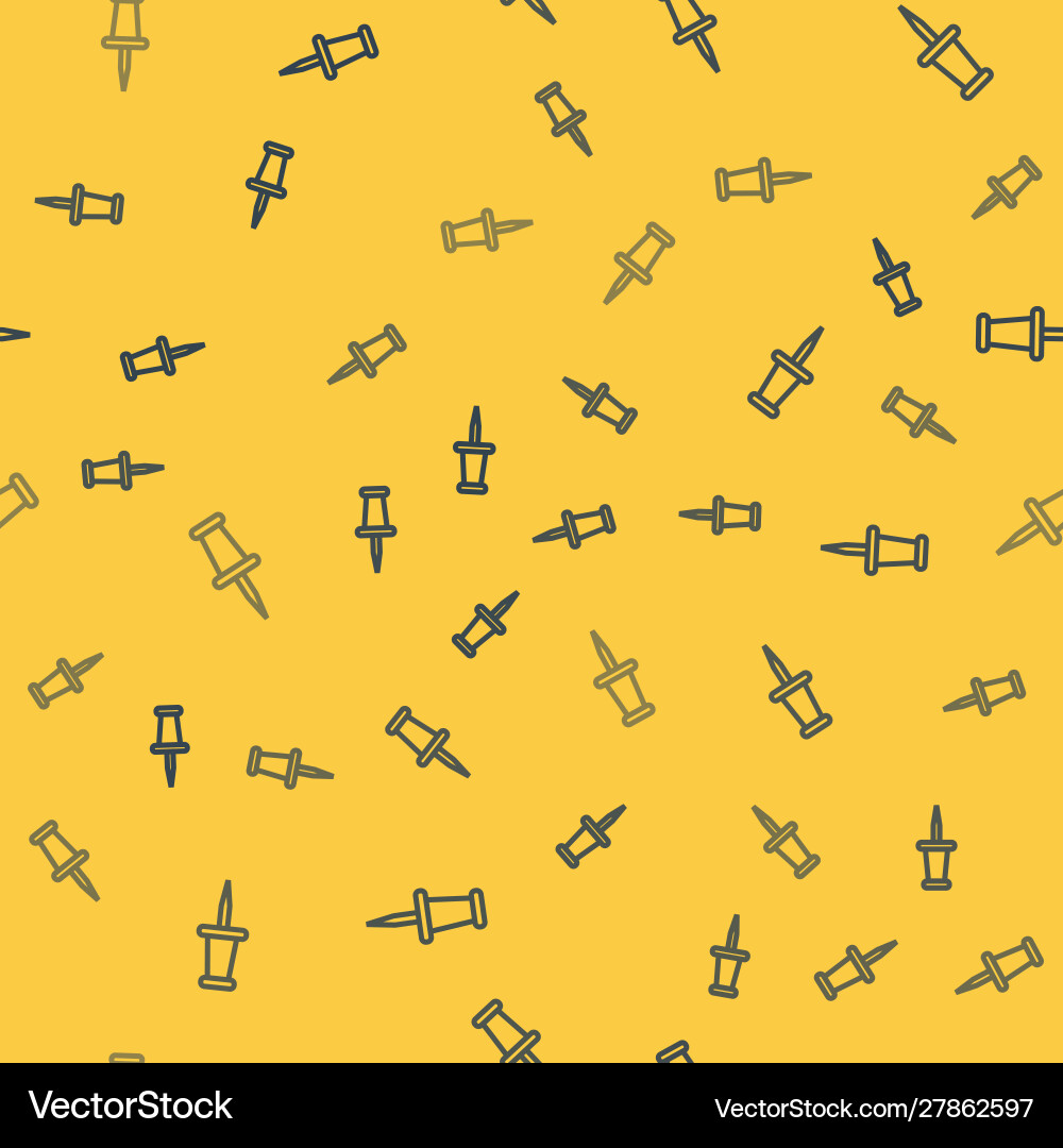 Blue line push pin icon isolated seamless pattern Blue line push pin icon isolated seamless pattern vector image