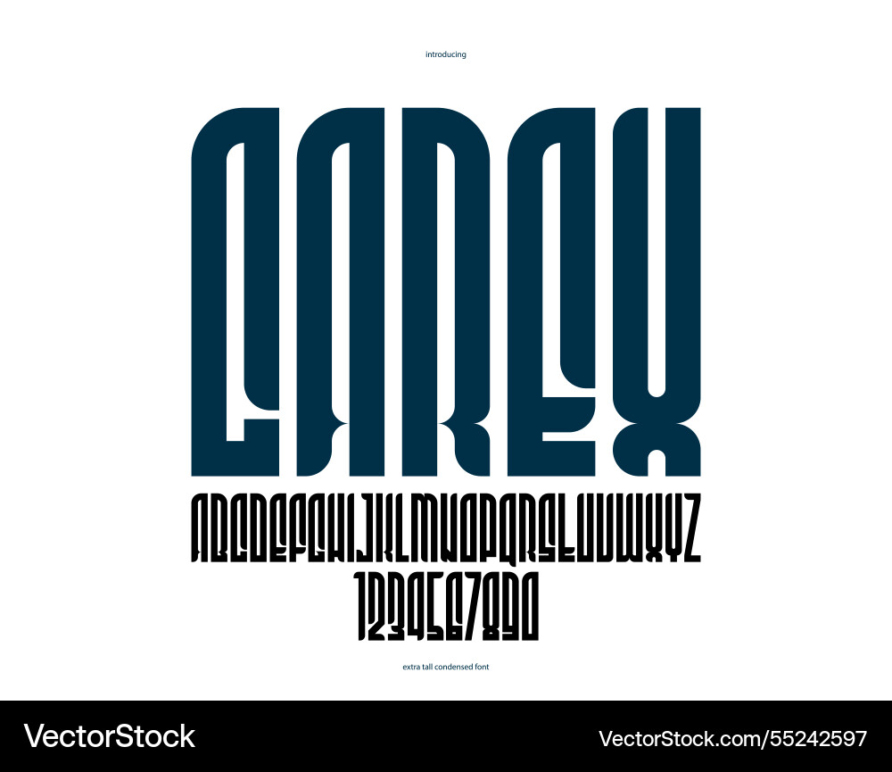 Condensed simple sans serif elegant display font Condensed simple sans serif elegant display font vector image