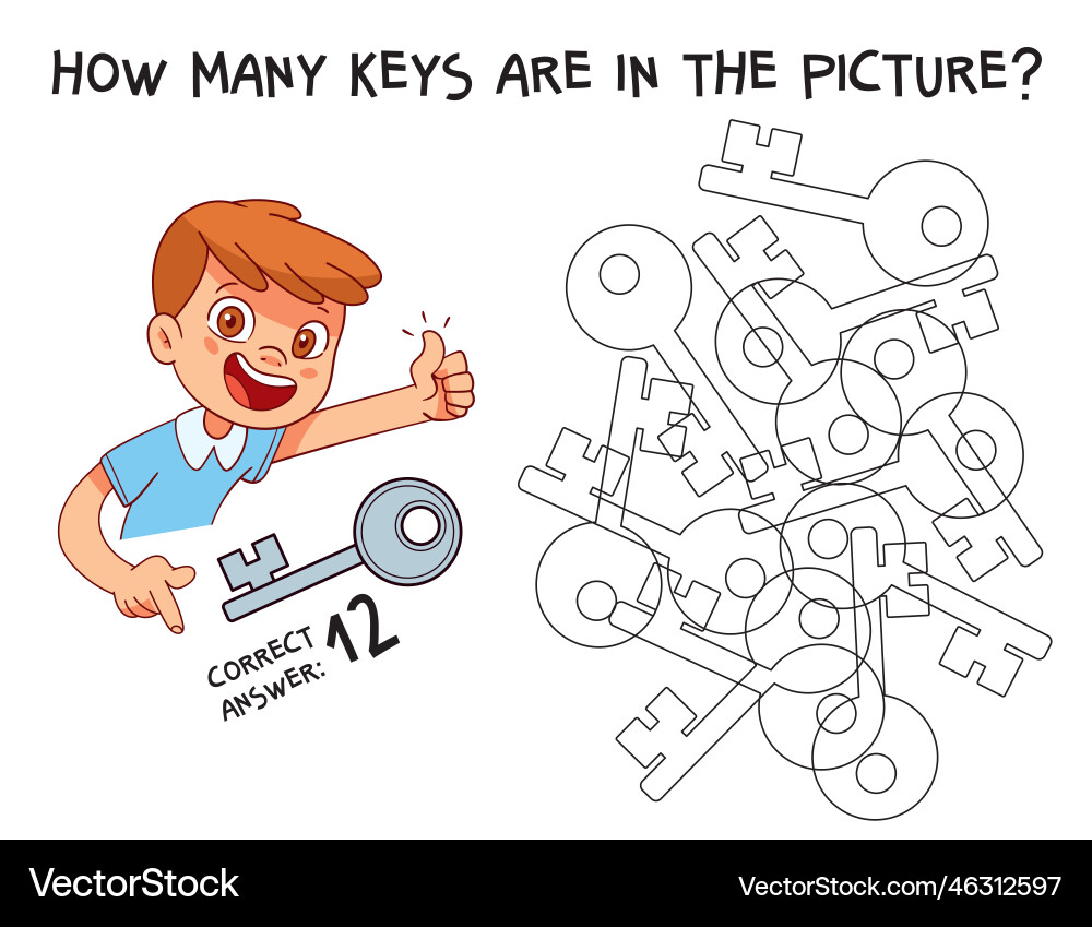 Count how many keys are hidden in the picture Count how many keys are hidden in the picture vector image