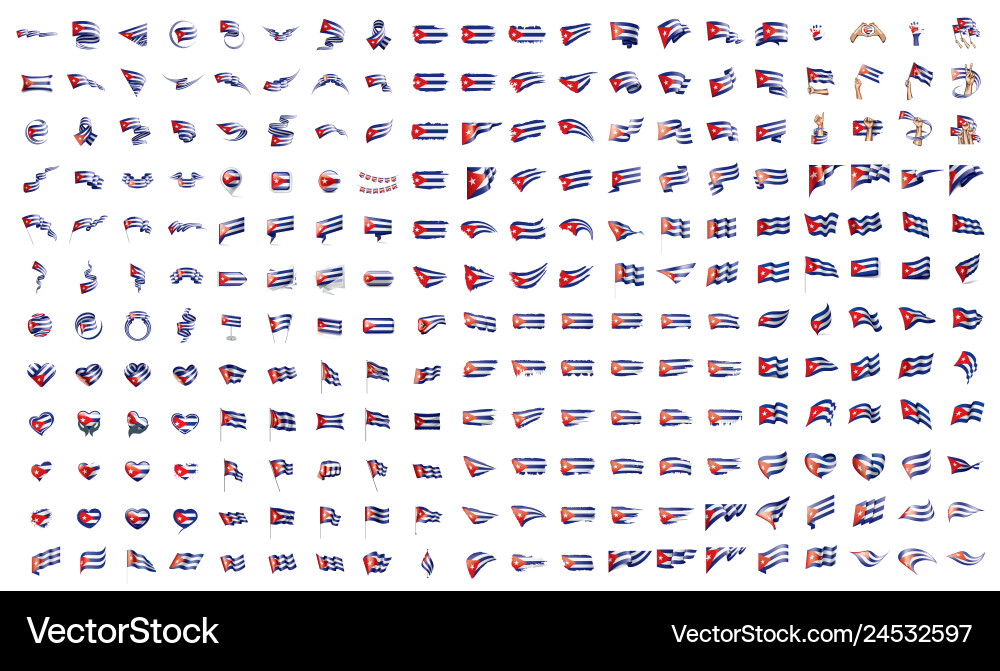 Cuban Flags Collection Vector Image