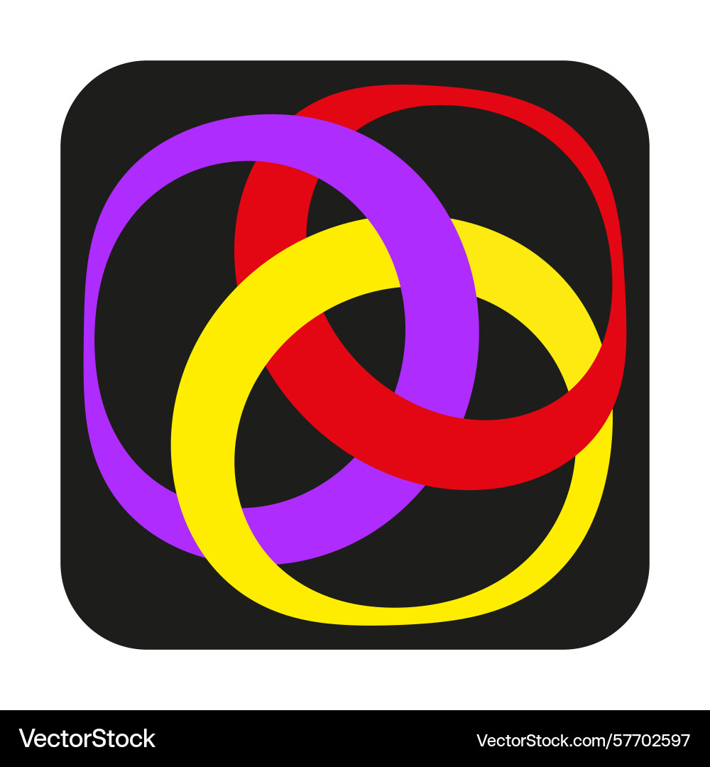 Intertwined rings abstract loop pattern vibrant Intertwined rings abstract loop pattern vibrant vector image