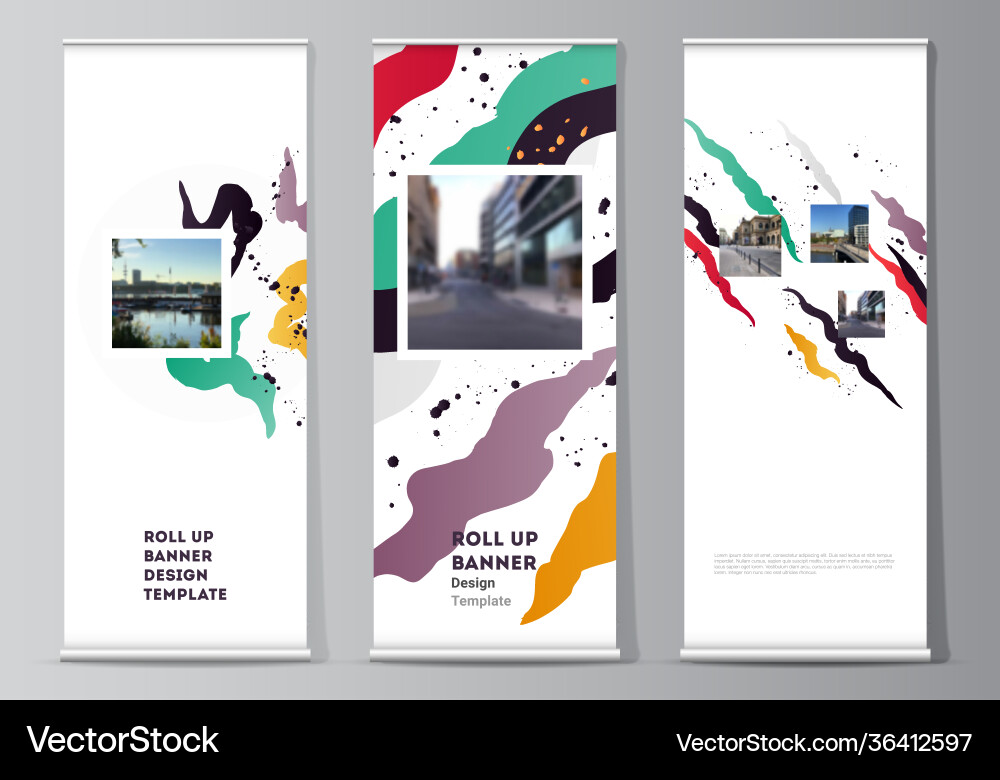 Layout roll up mockup design templates Vector Image