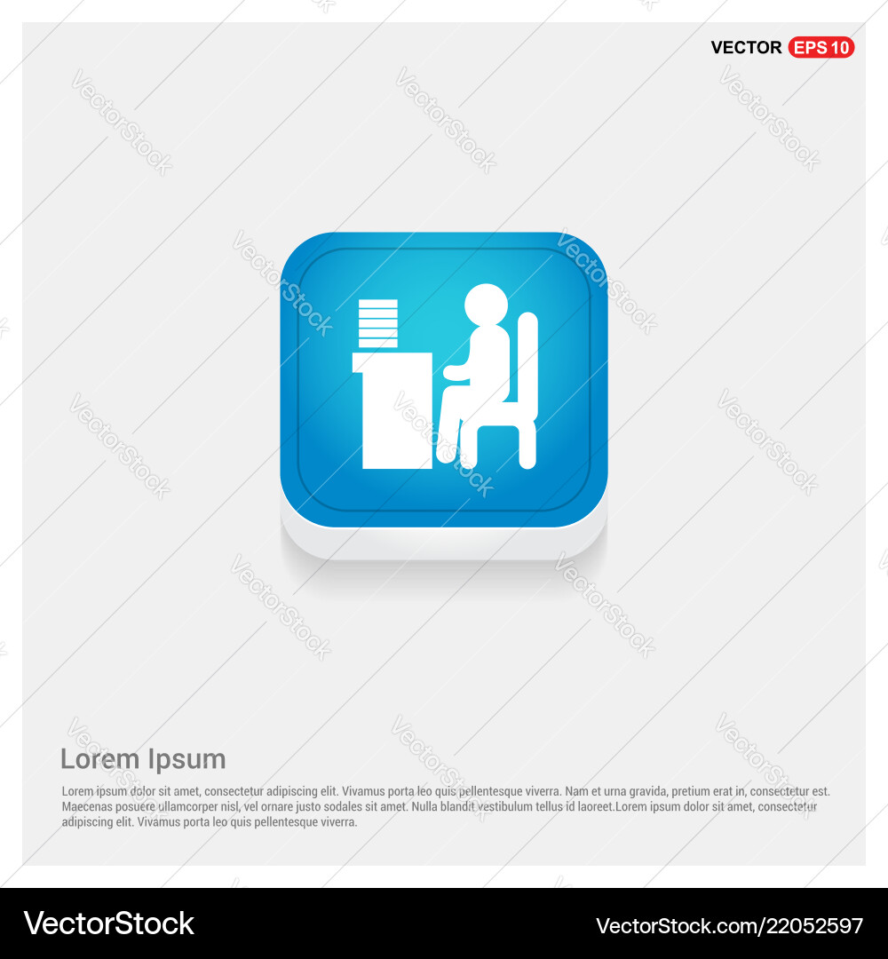 Man behind the computer desk icon Vector Image