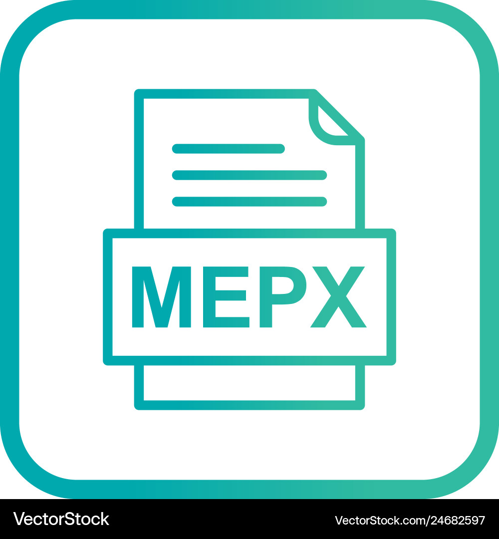 Mepx file document icon vector image