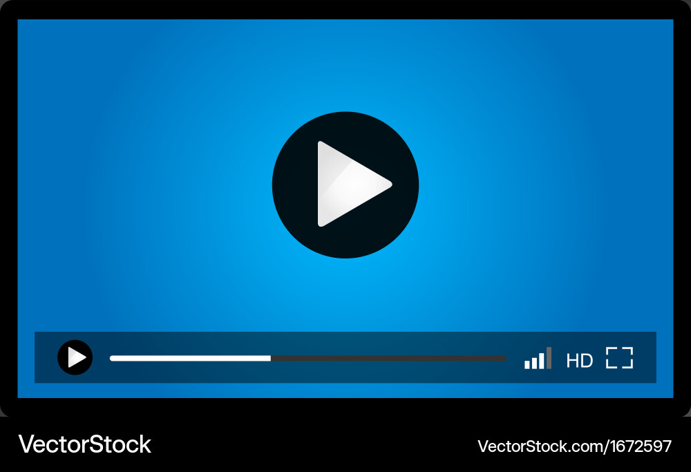 Minimalistic Video Player Interface vector image
