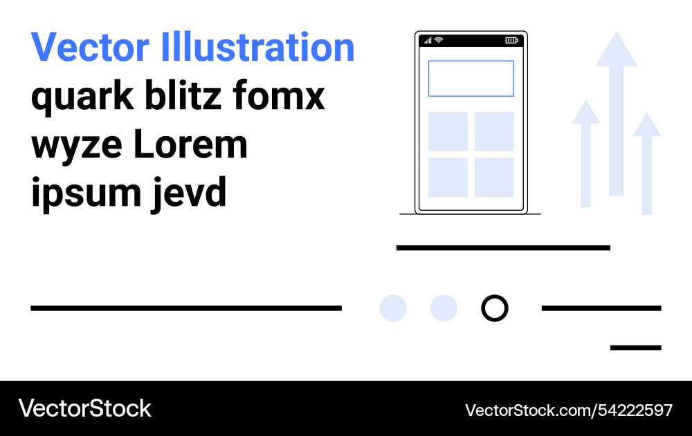 Mobile interface layout with text elements vector image