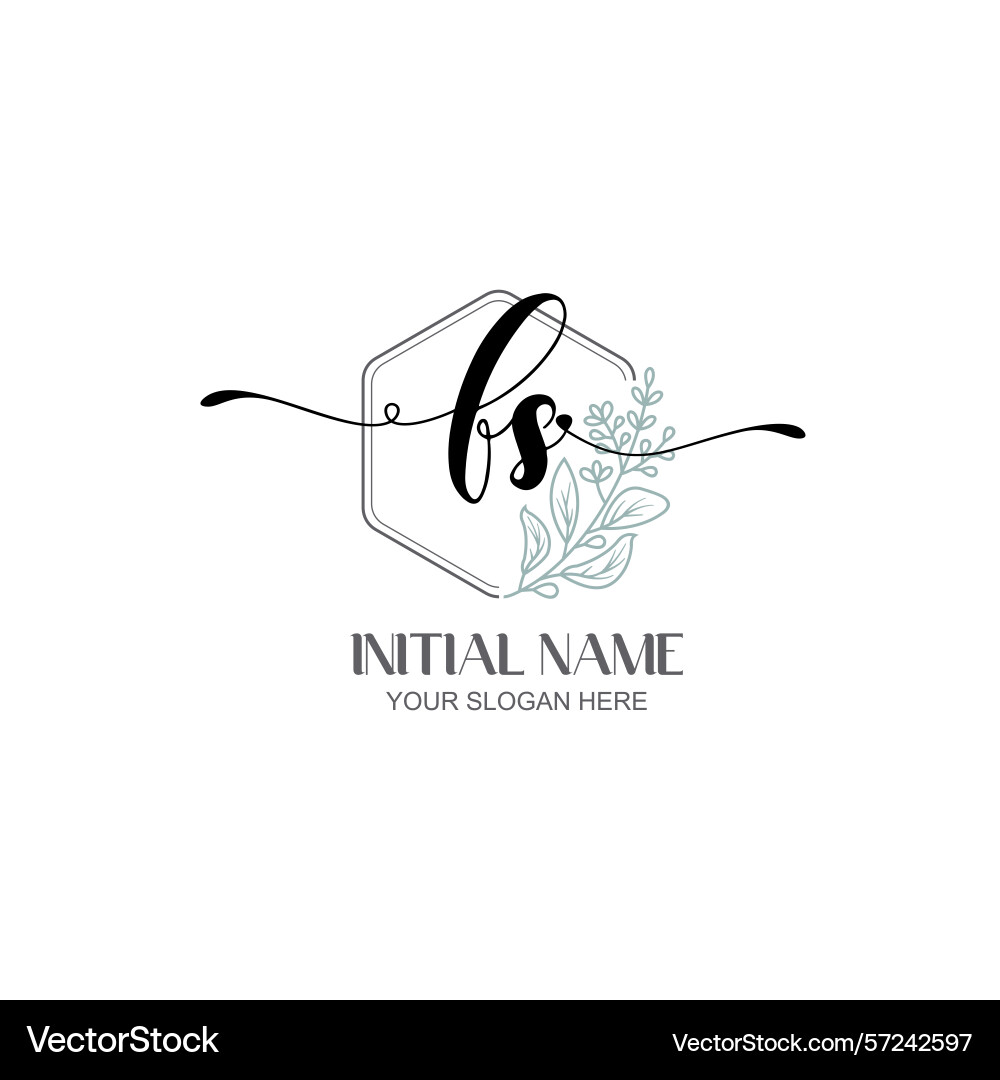Modern botanical fs initial logo collection Vector Image