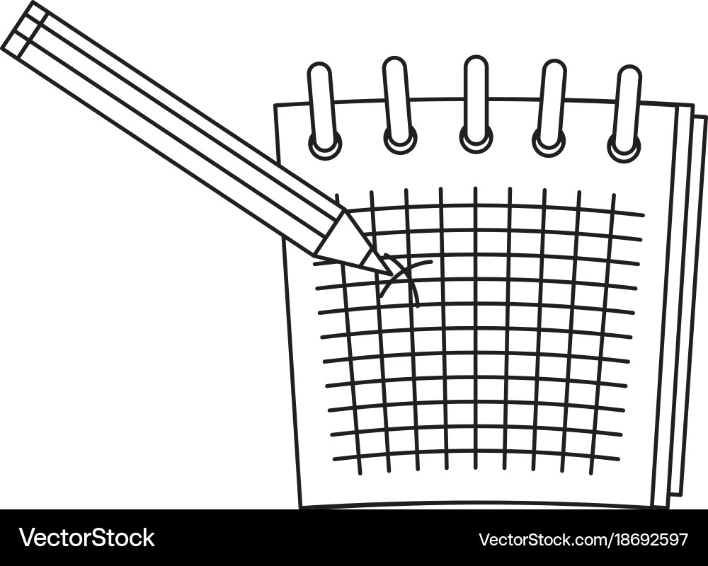 Notebook and pencil design vector image