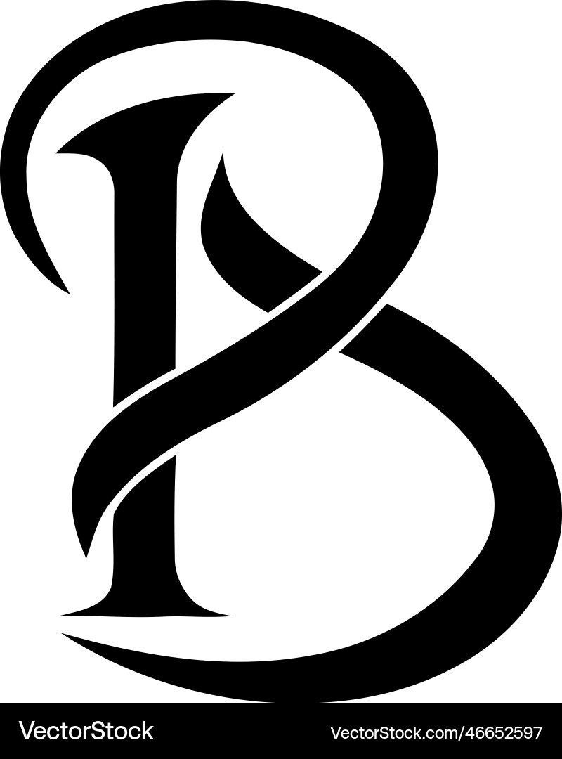 Pb initials logo design initial letter vector image