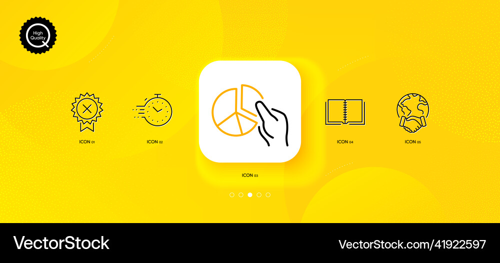 Pie chart timer and reject medal minimal line Pie chart timer and reject medal minimal line vector image