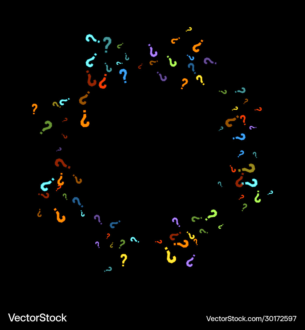 Question marks quiz doubt poll query public Vector Image