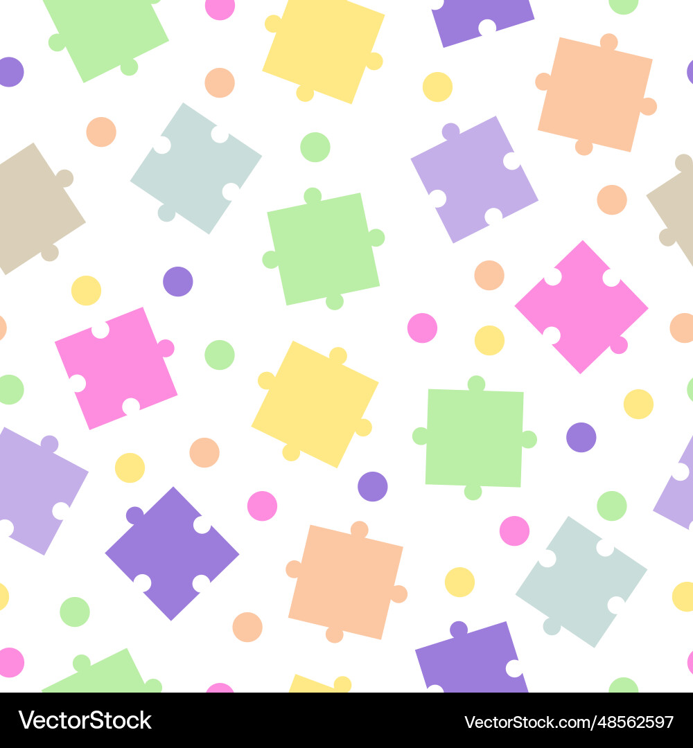 Seamless tileable pattern with puzzle pieces Vector Image