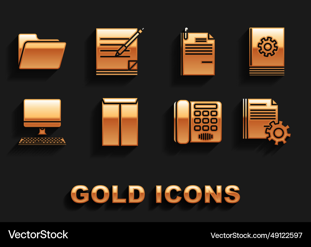 Set envelope user manual document settings vector image