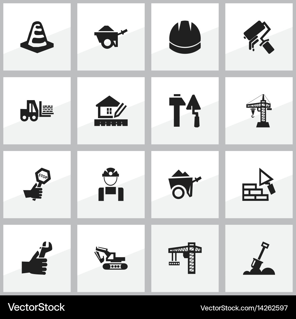 Set of 16 editable structure icons includes vector image