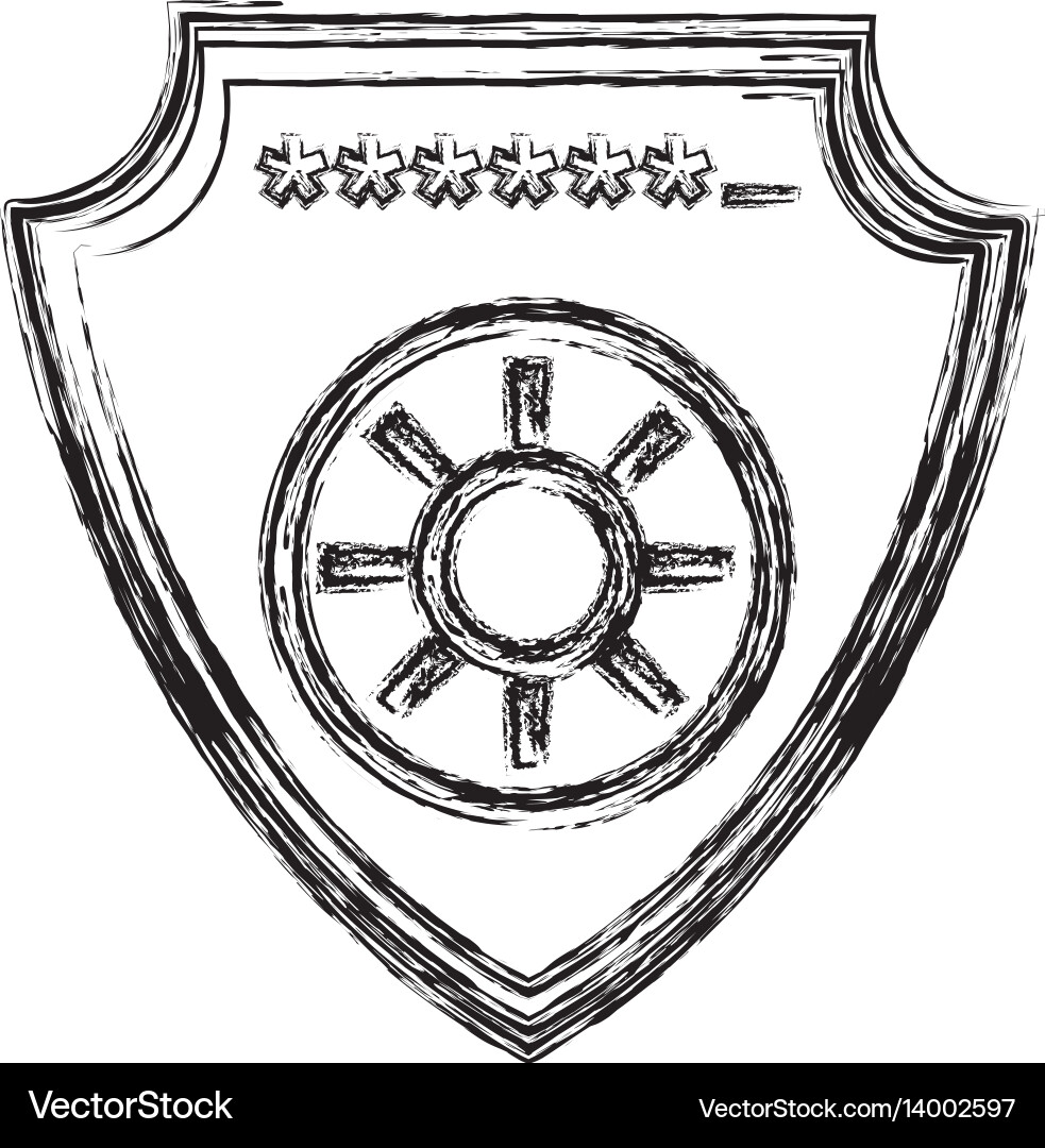 Shield security password code vector image