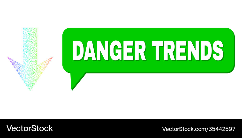 Spectrum net gradient arrow down icon and danger Spectrum net gradient arrow down icon and danger Vector Image