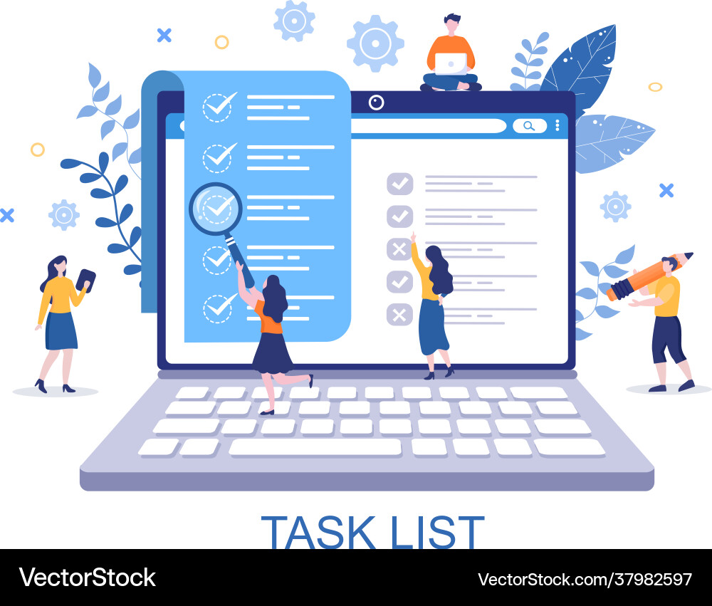 Task list to do time management work Vector Image