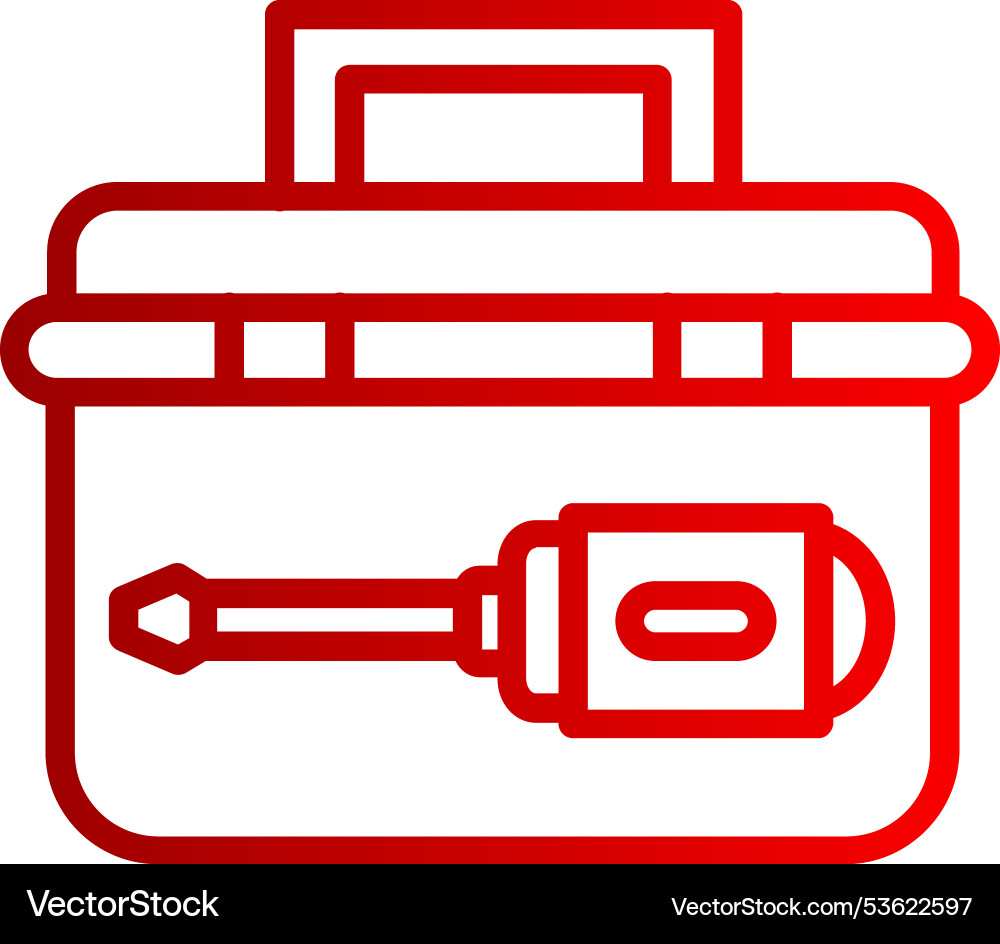 Tool box line gradient icon vector image