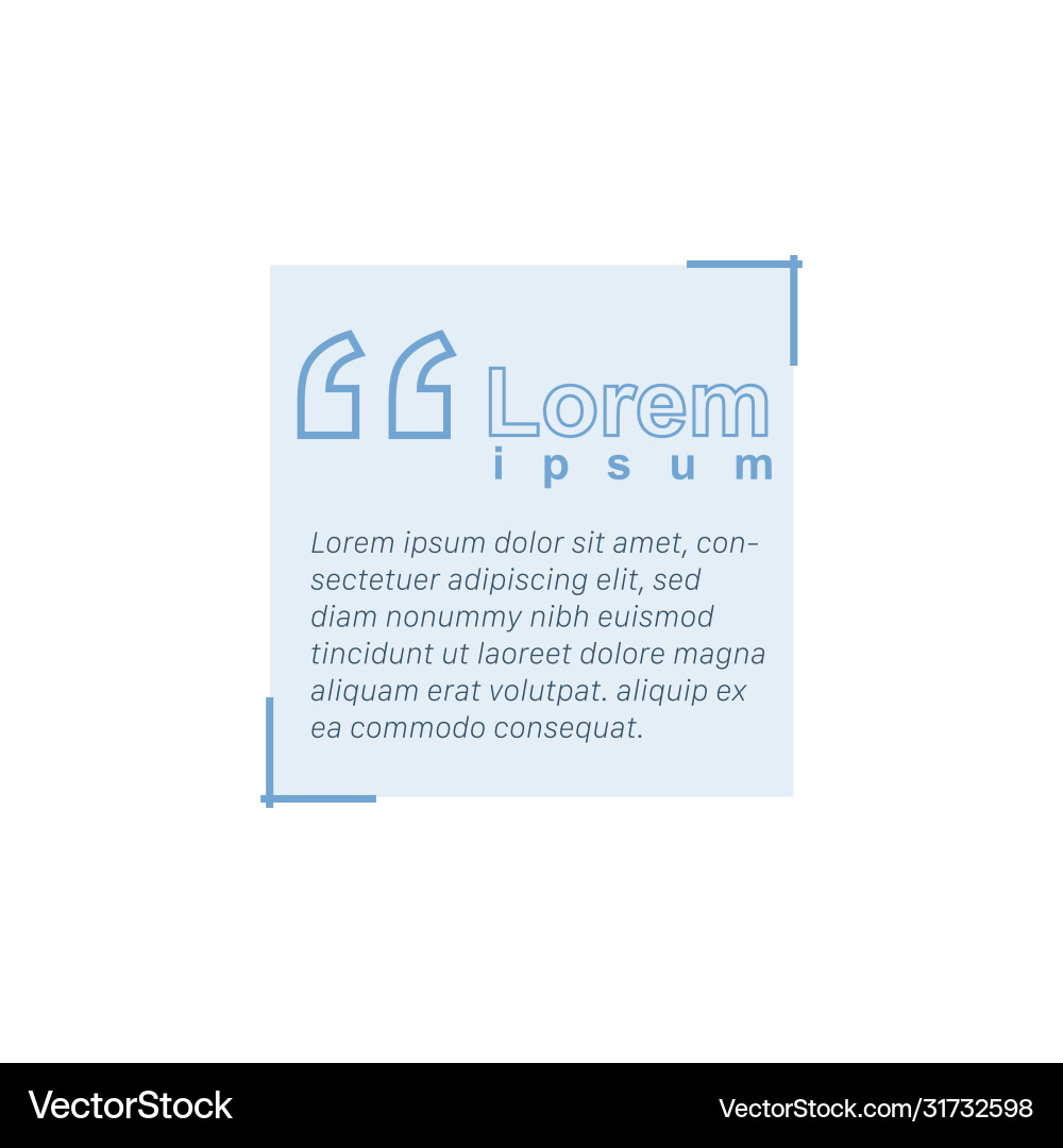 Abstract concept speech square quote text frame Vector Image