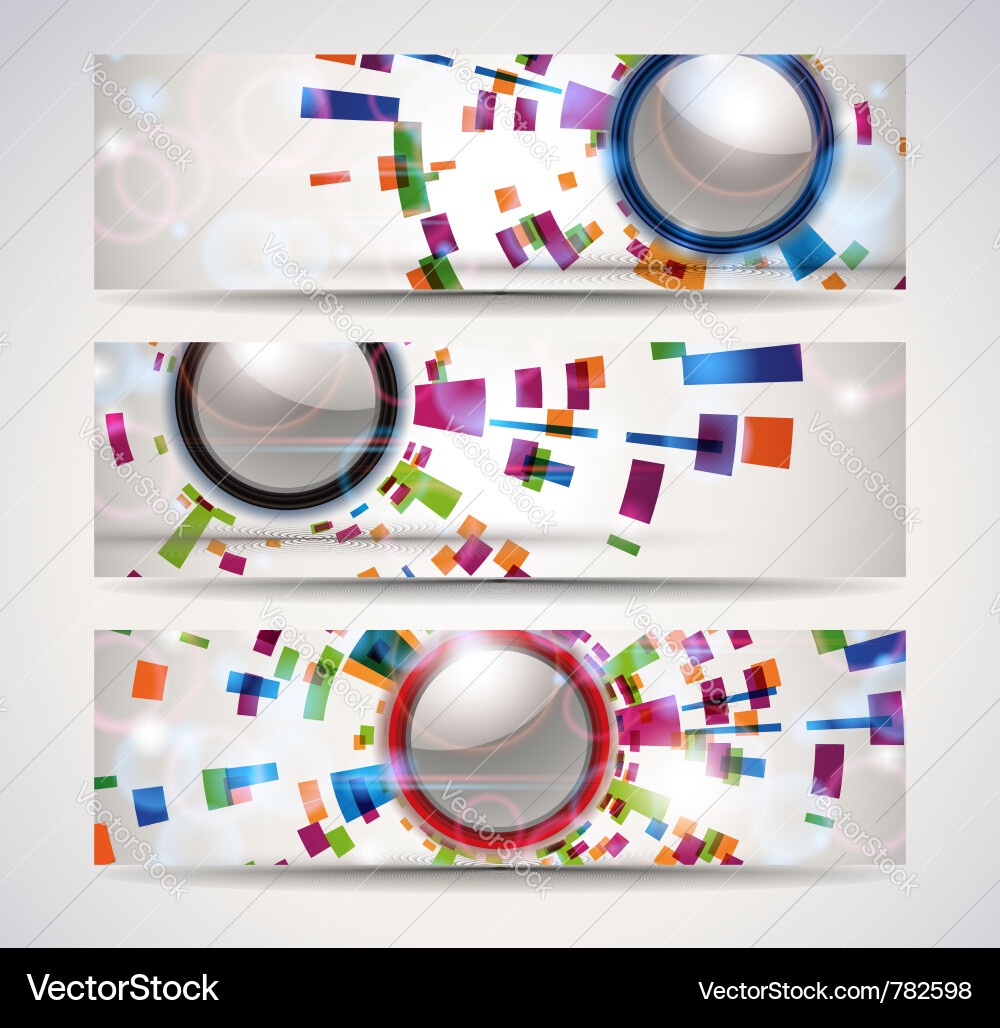 Abstract Geometric Header Banner Set vector image