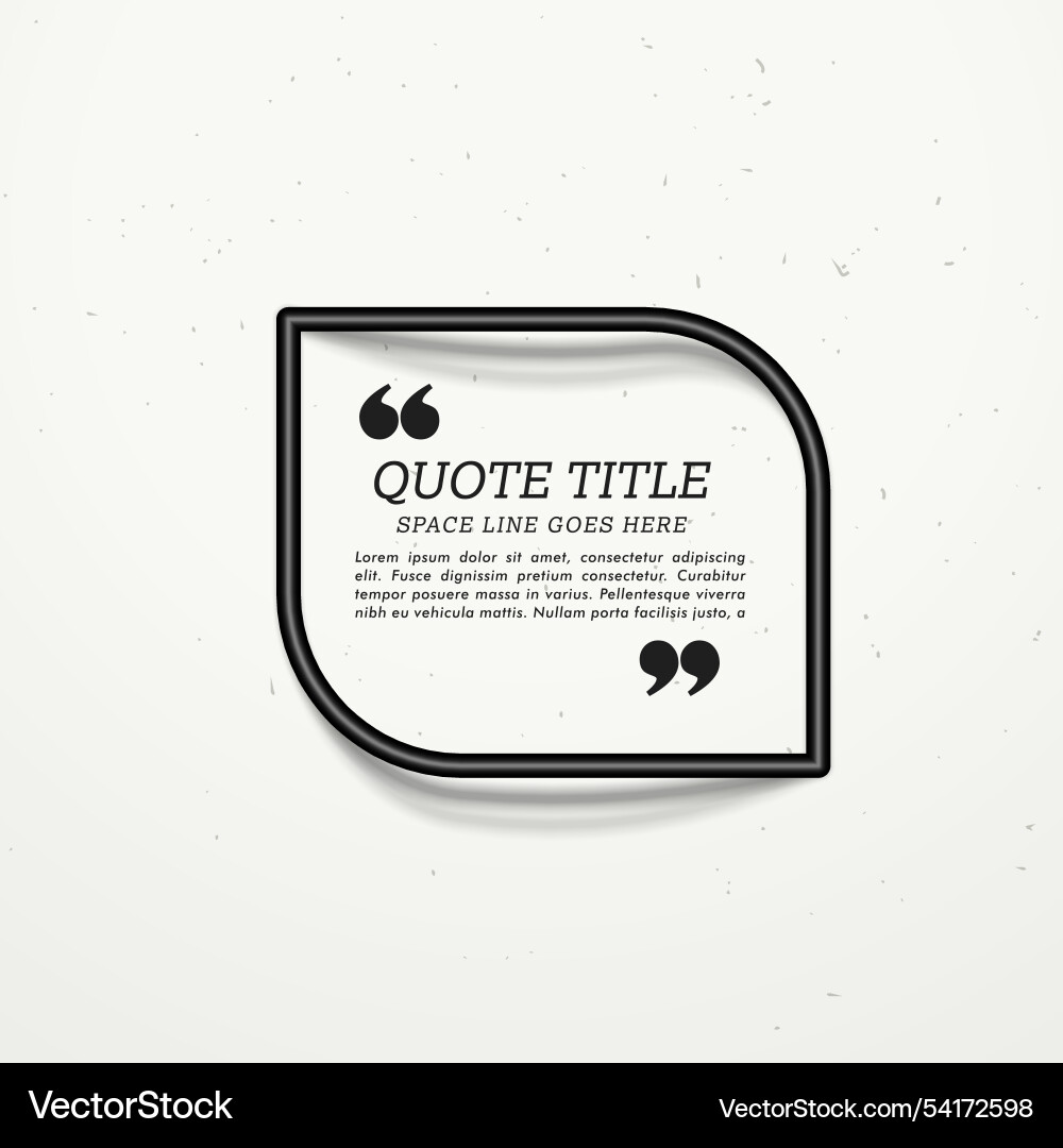 Black frame for quotation with shadow Vector Image