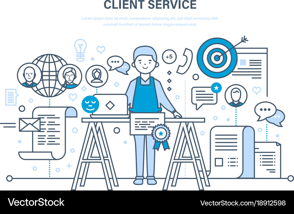 Customer service problem solving communication vector image