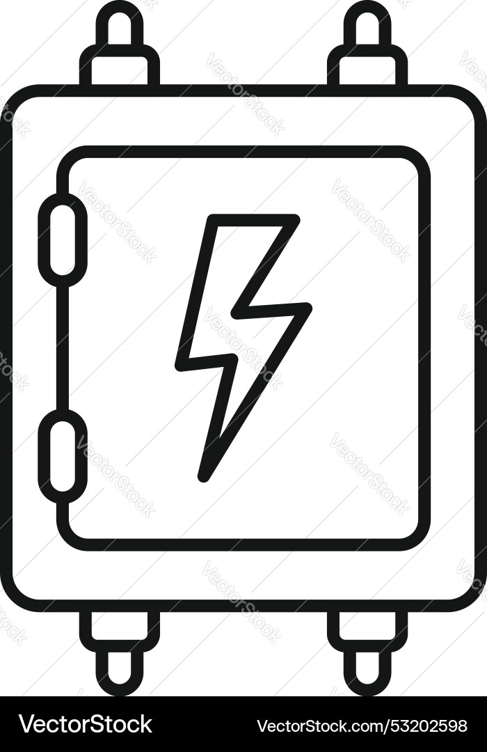 Electric transformer box icon showing power supply