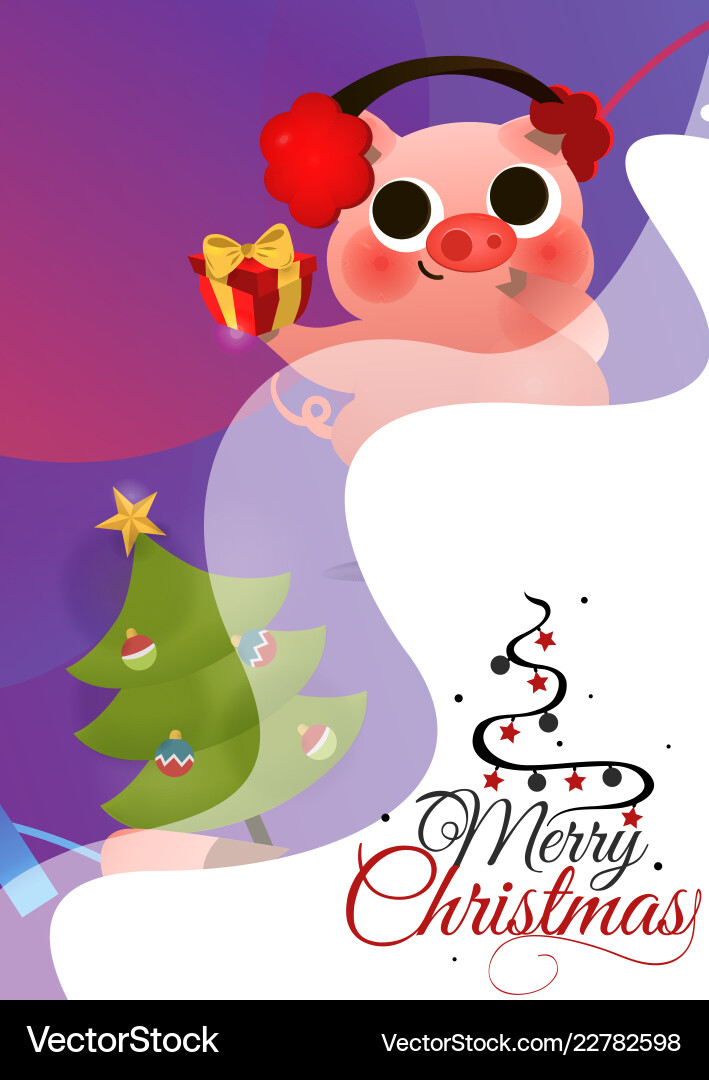 Happy chinese new year of pig greeting card Happy chinese new year of pig greeting card vector image