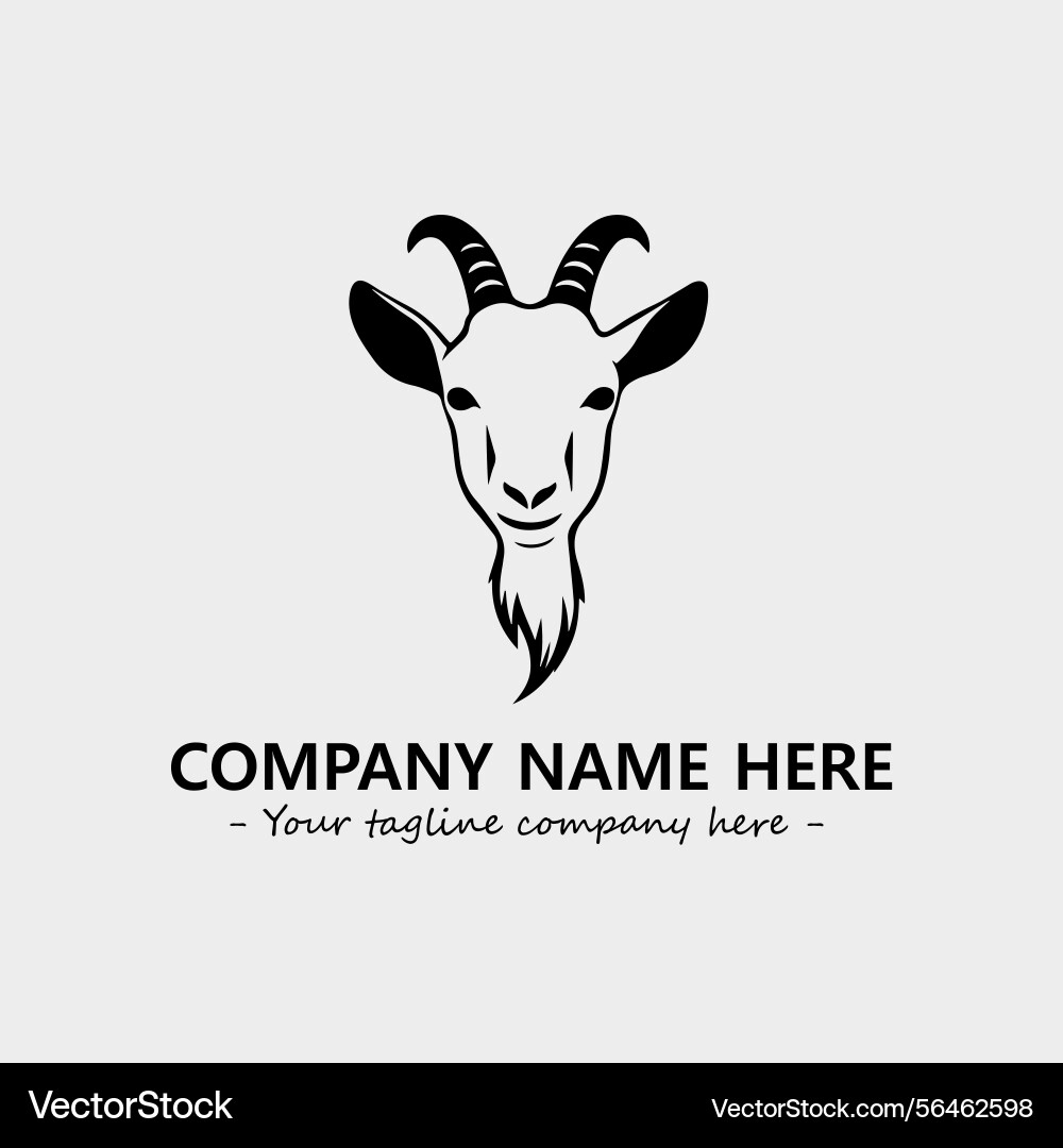 Head of goat black and white for logo company Head of goat black and white for logo company vector image