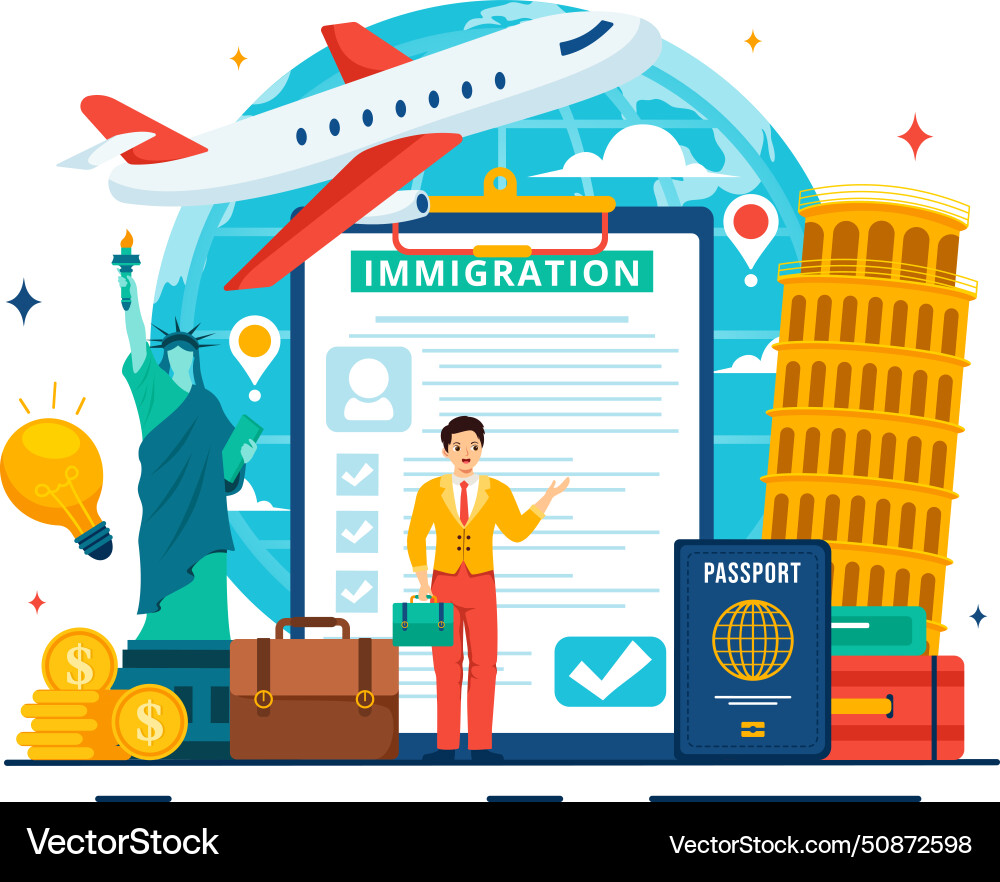 Immigration consultant with counseling assistance Vector Image