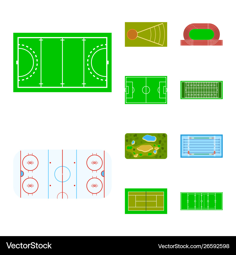 Isolated object field and plan icon set Vector Image