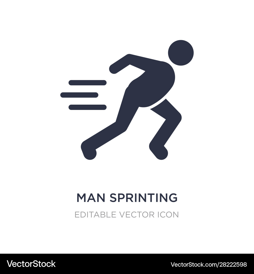 Man sprinting icon on white background simple Man sprinting icon on white background simple vector image