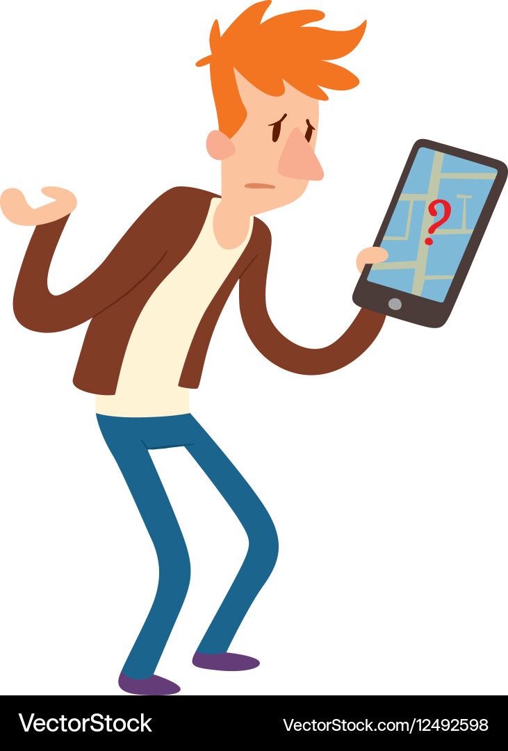 Man with map vector image