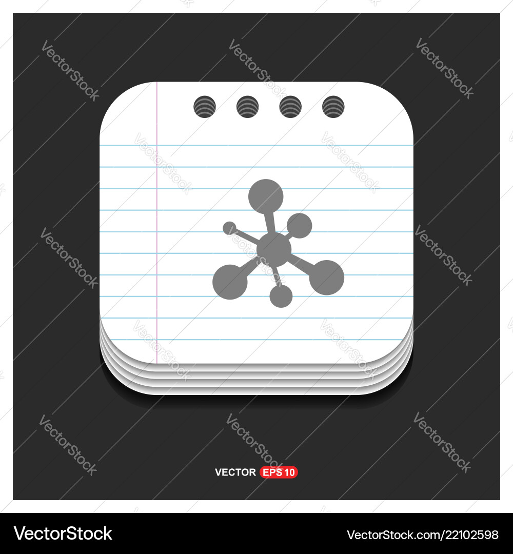 Network icon gray on notepad style template Network icon gray on notepad style template vector image